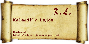 Kalamár Lajos névjegykártya