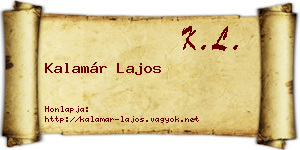 Kalamár Lajos névjegykártya